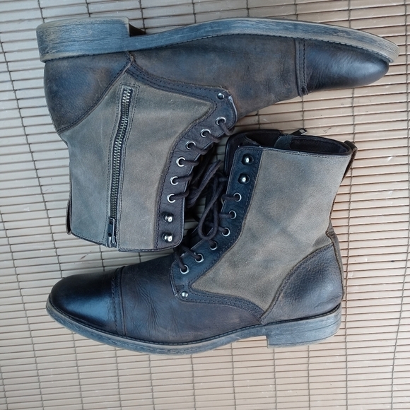 Aston Grey Collection "Bowers" Genuine Brown Leather and suede Cap toe side zip - Picture 8 of 10